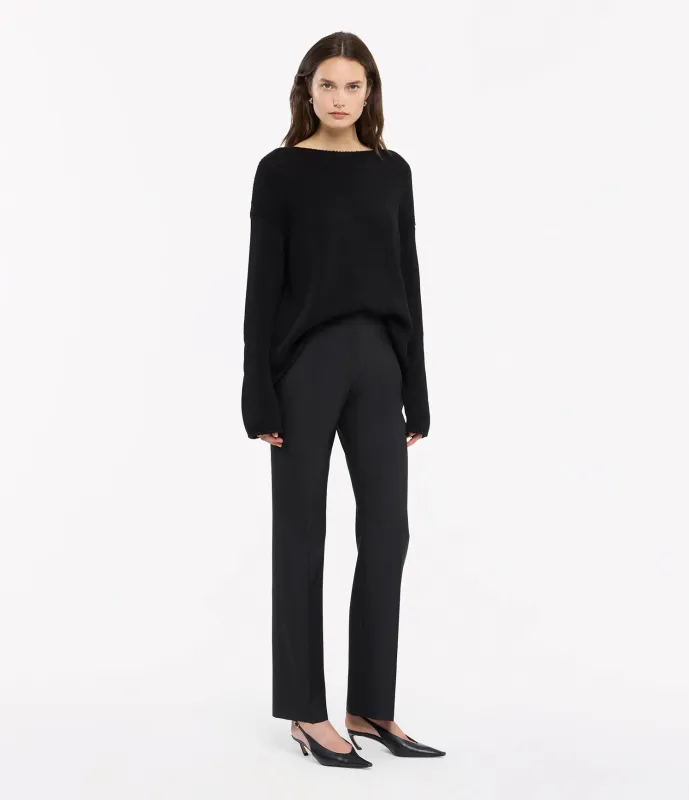 Draped Knit Sweater | Black made by Another Tomorrow