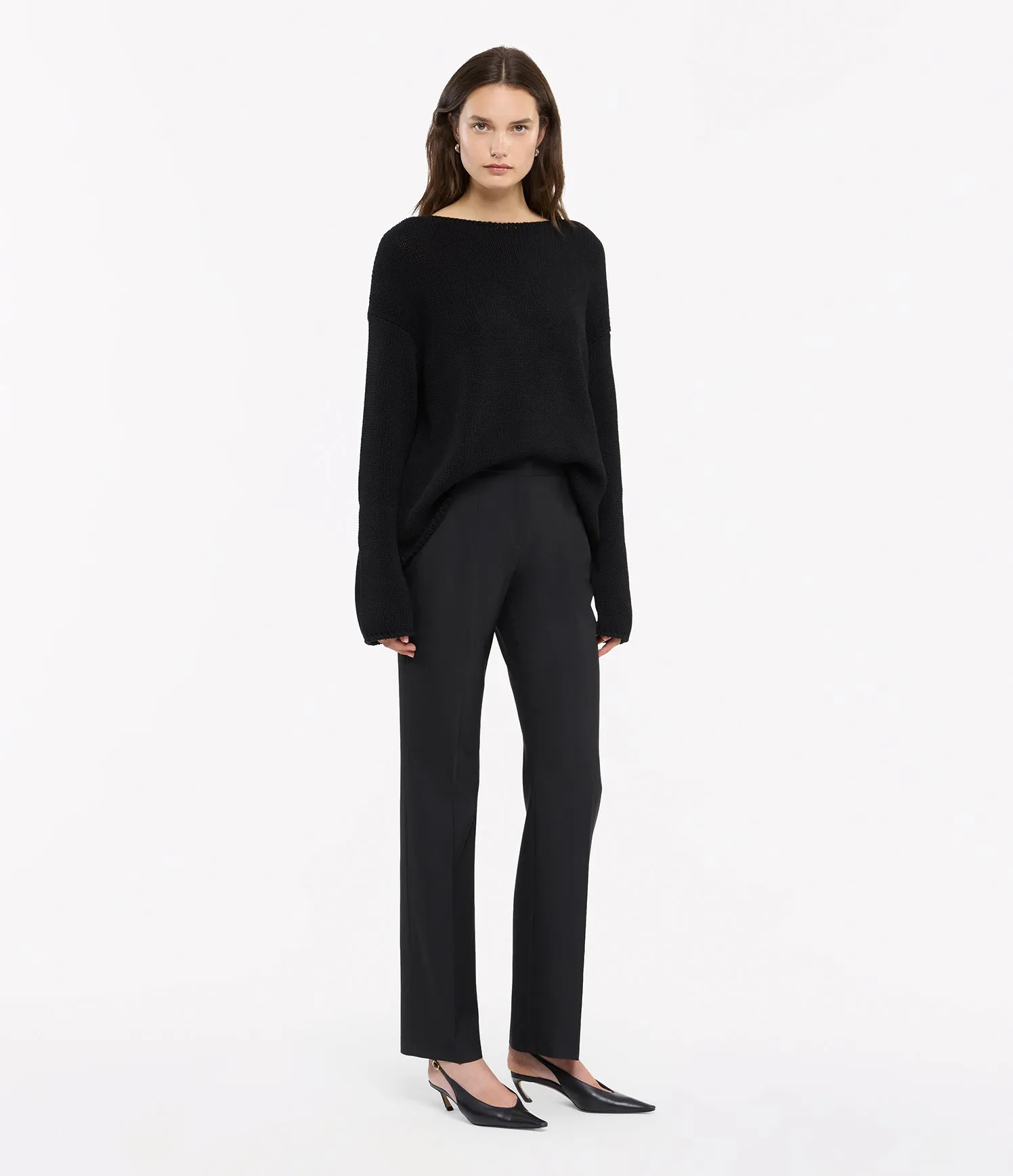Draped Knit Sweater | Black sold by Another Tomorrow