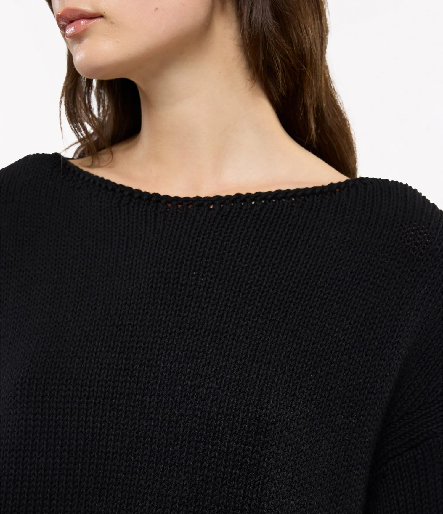 Draped Knit Sweater | Black sold by Another Tomorrow product image thumbnail 4