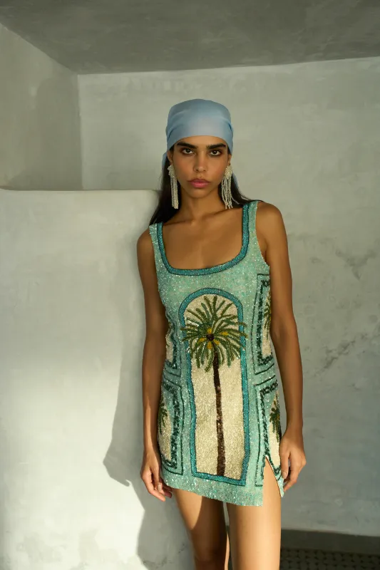 Palm Jumeirah Embroidered Dress made by La Fuori