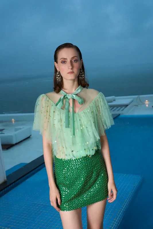 Deep Mini Green Top made by La Fuori