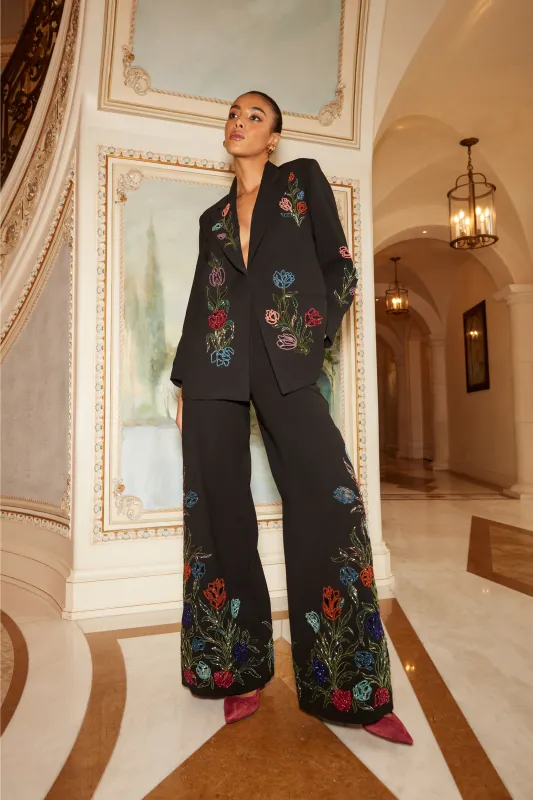 Celestia Noir Tulip Flared Pants made by La Fuori