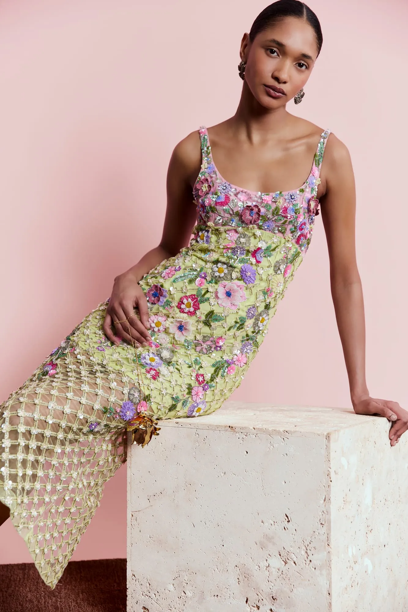 Gilded Flora Midi Dress sold by La Fuori product image thumbnail 4