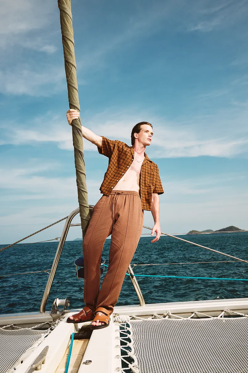 Mocha Grid Shirt sold by La Fuori product image thumbnail 5