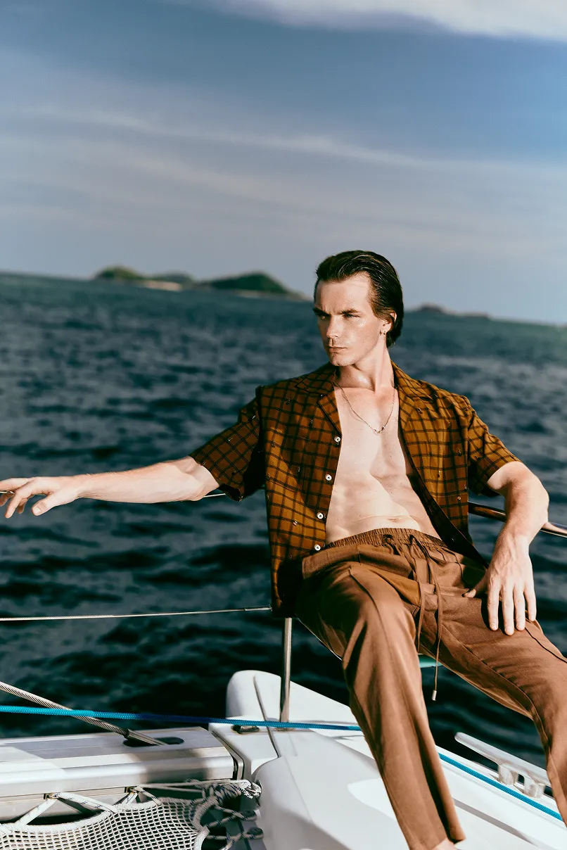 Mocha Grid Shirt sold by La Fuori product image thumbnail 2