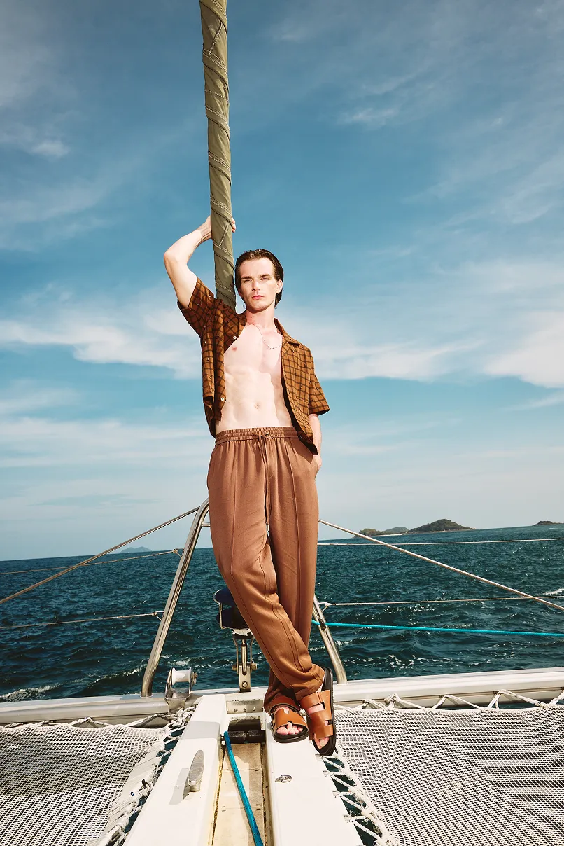 Mocha Grid Shirt sold by La Fuori product image thumbnail 3