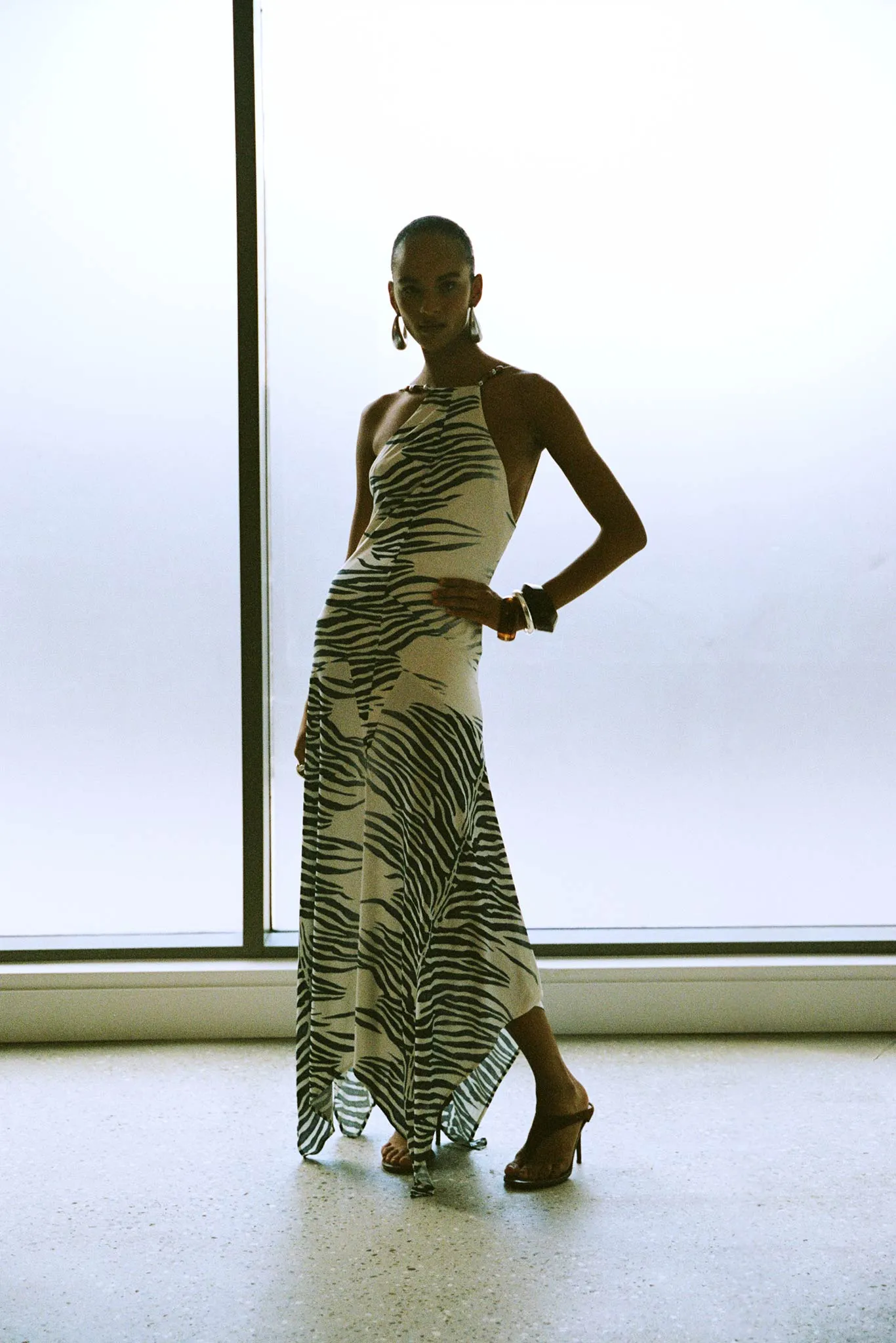 ARTEMIS MIDI DRESS IN ZEBRA PRINT JERSEY sold by De La Vali product image thumbnail 5