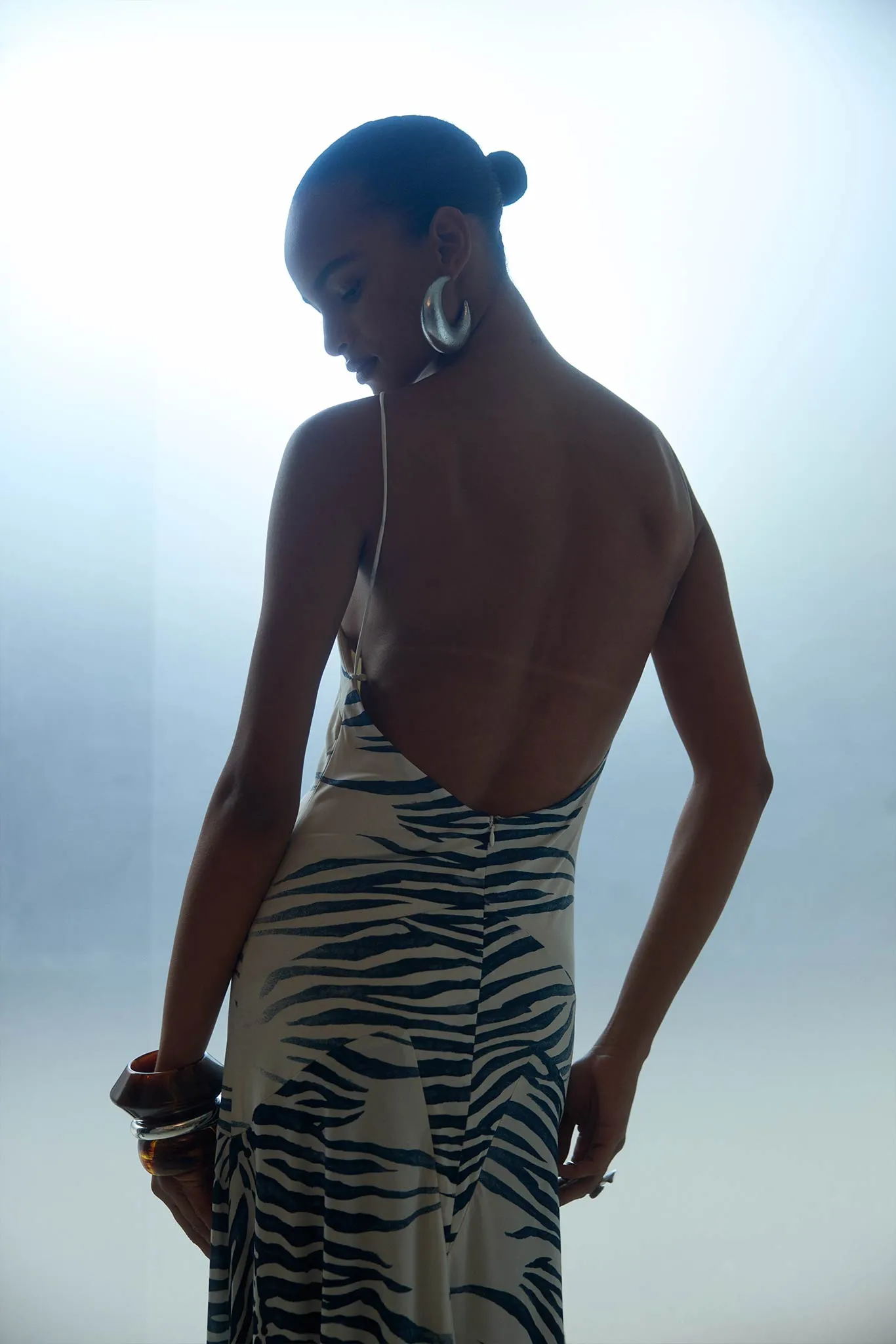 ARTEMIS MIDI DRESS IN ZEBRA PRINT JERSEY sold by De La Vali product image thumbnail 3