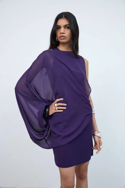 MAHA TOP IN PURPLE GEORGETTE made by De La Vali
