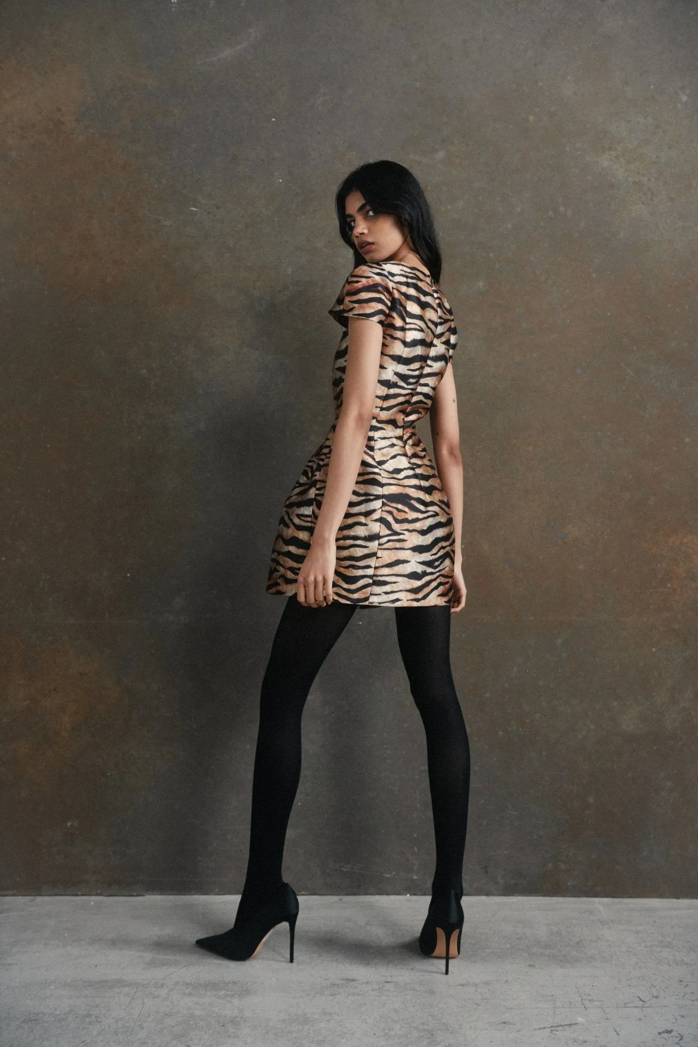 FAUN MINI DRESS IN SALVAJE ANIMAL PRINT TWILL sold by De La Vali product image thumbnail 3