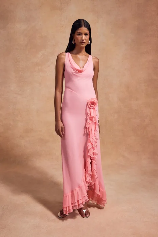 VIAJE MAXI DRESS IN BALLET SILK CHIFFON made by De La Vali