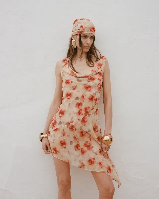 HEADSCARF SILK CHIFFON LA ROSA made by De La Vali