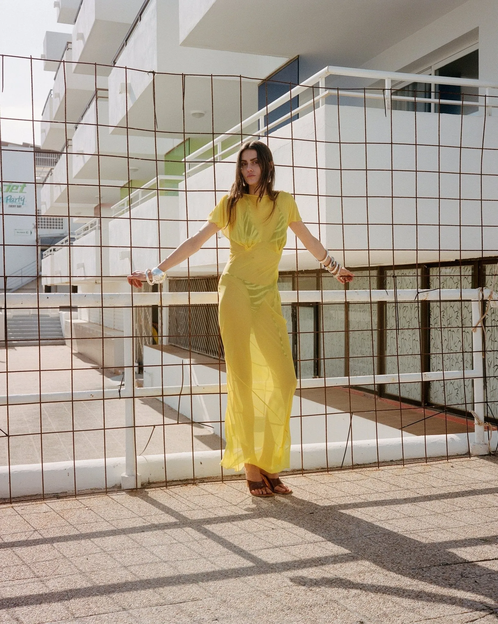 PAREO MAXI DRESS SILK CHIFFON SUN YELLOW sold by De La Vali product image thumbnail 5