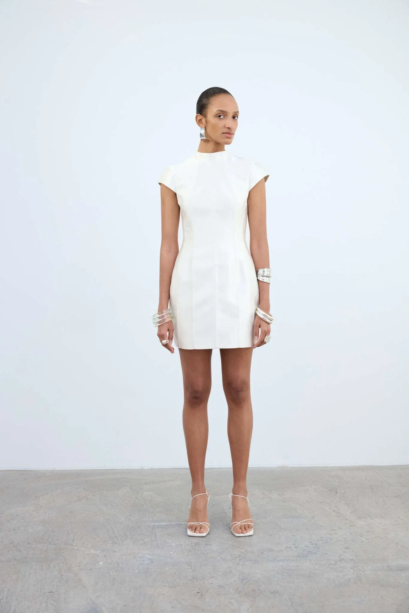 ZENA MINI DRESS IN IVORY TWILL sold by De La Vali product image thumbnail 2