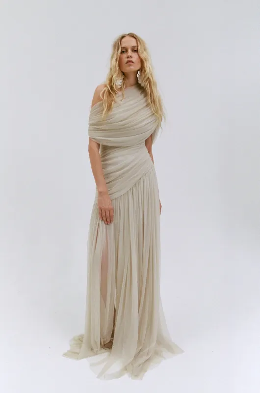 HIMALIA MAXI DRESS IN ANTIQUE TULLE made by De La Vali