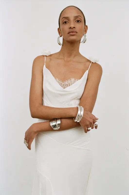 DIA MAXI DRESS IN IVORY CHIFFON made by De La Vali