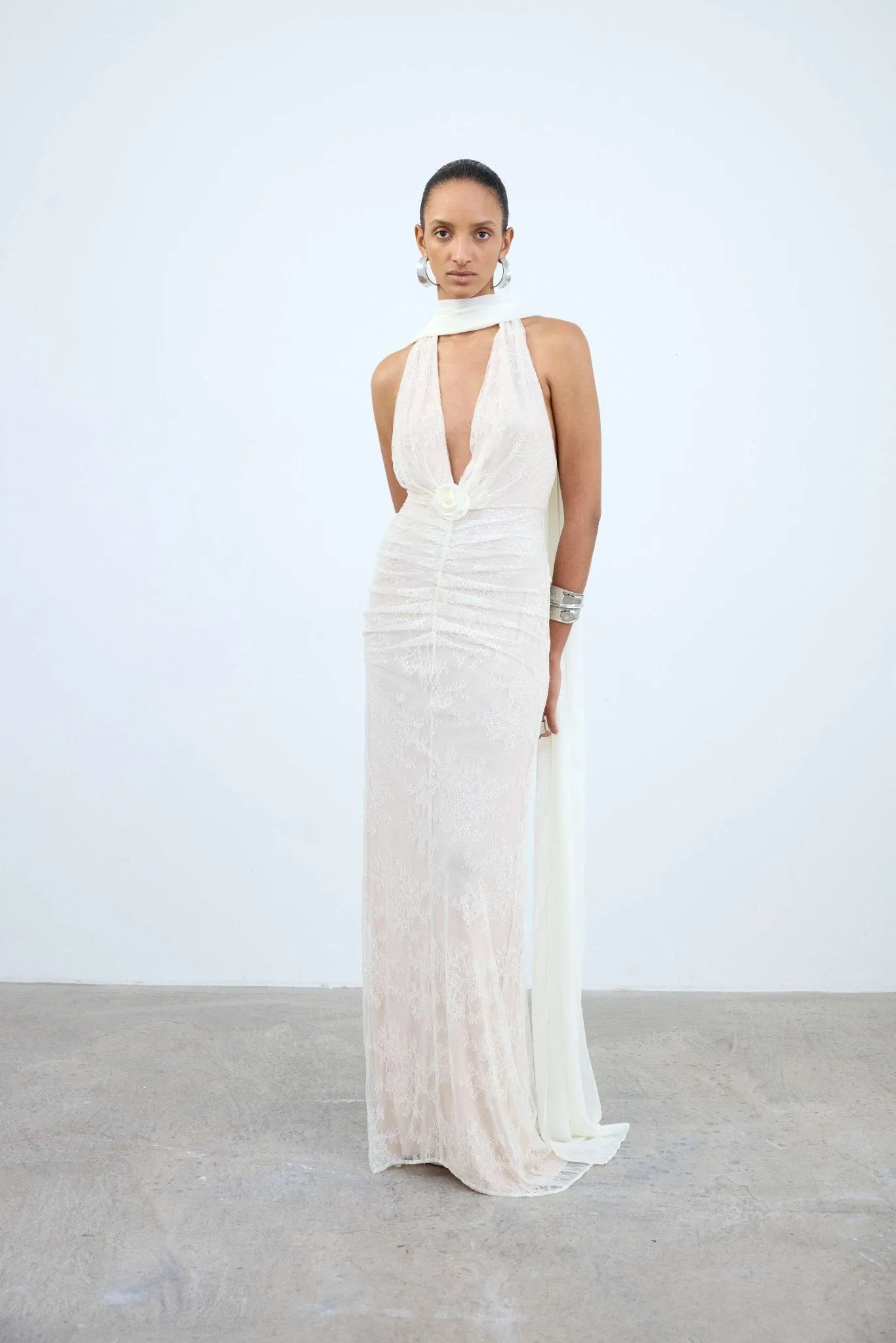 AMORA MAXI DRESS IN IVORY TULLE sold by De La Vali product image thumbnail 3
