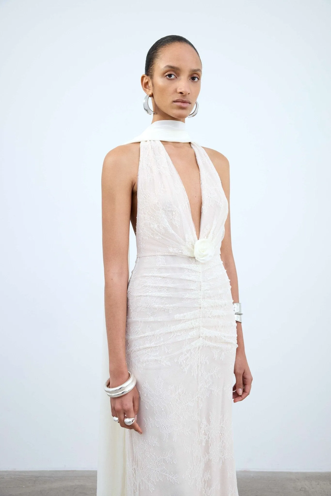 AMORA MAXI DRESS IN IVORY TULLE sold by De La Vali product image thumbnail 5