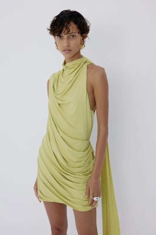 BASHANA MINI DRESS IN PEAR made by De La Vali