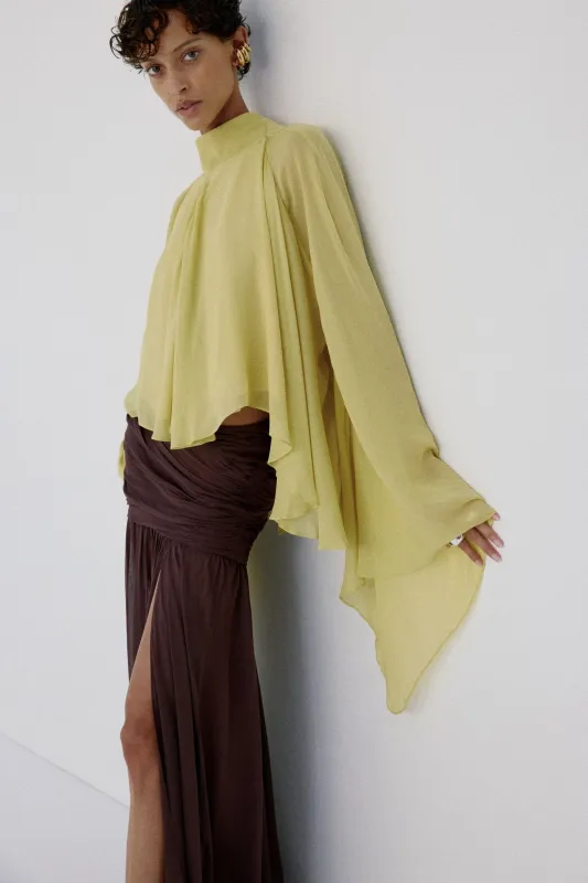 MIA TOP IN PEAR GEORGETTE made by De La Vali