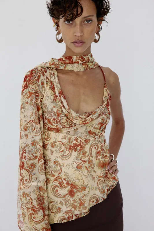 MALITA TOP IN CACHEMIRA GEORGETTE made by De La Vali