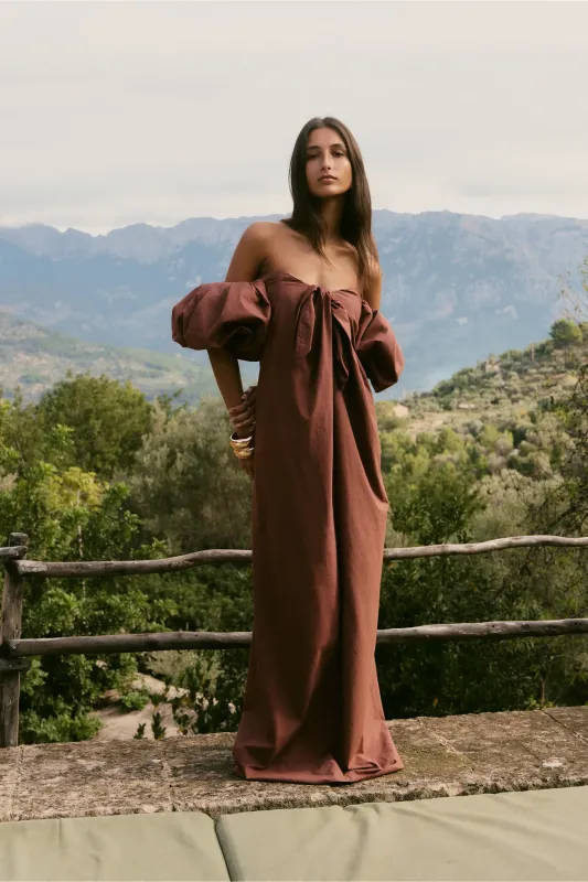 REYNA TIE FRONT COLUMN DRESS made by Caroline Constas