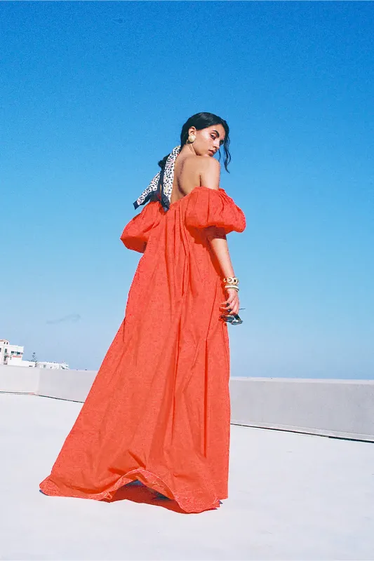 PALMER OFF SHOULDER MAXI DRESS made by Caroline Constas