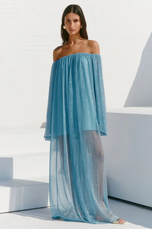 CORINTHIA OFF SHOULDER PLEATED GOWN sold by Caroline Constas
