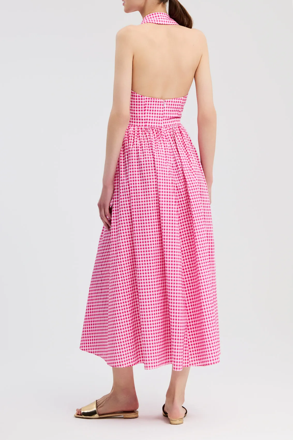 AYA OPEN BACK COLLARED MIDI DRESS sold by Caroline Constas product image thumbnail 3