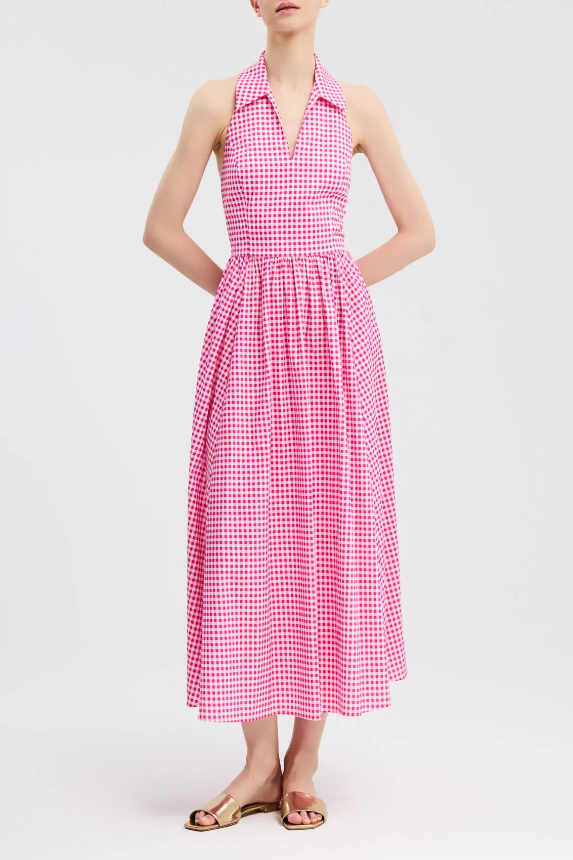 AYA OPEN BACK COLLARED MIDI DRESS sold by Caroline Constas product image thumbnail 2