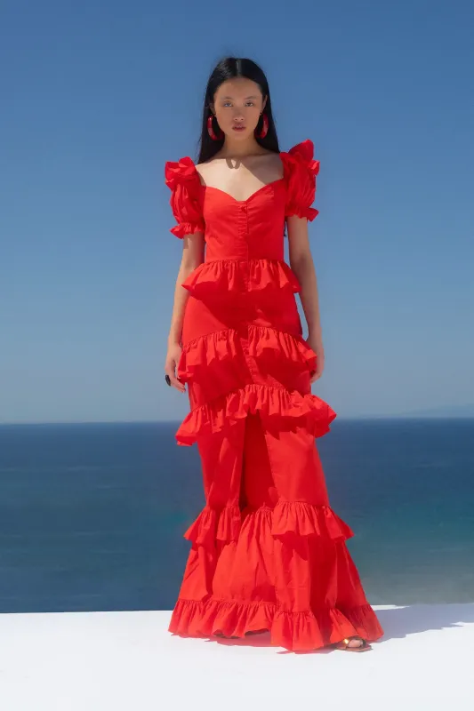 IVA TIRED RUFFLE GOWN sold by Caroline Constas