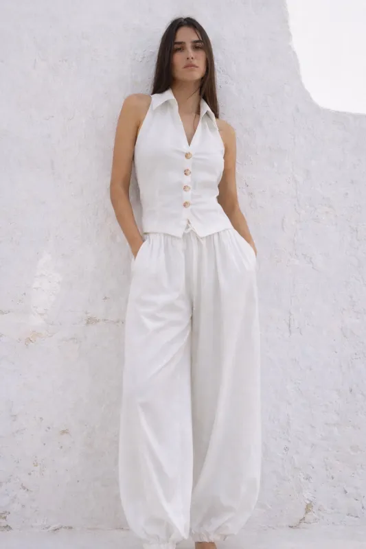 KARLA BUTTON UP VEST made by Caroline Constas