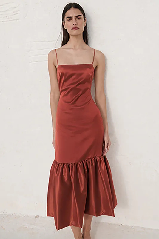 SYDNEY RUFFLE HEM GOWN made by Caroline Constas