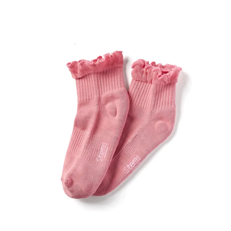 Ruffle Twist Ankle Socks made by Stems