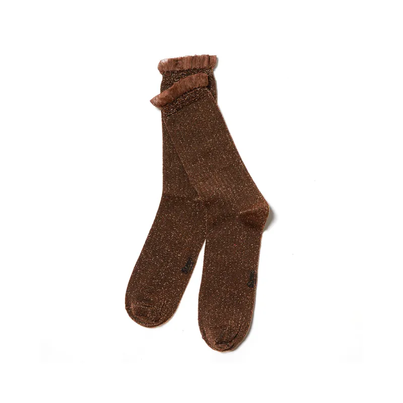 Soft Ruffle Metallic Socks made by Stems