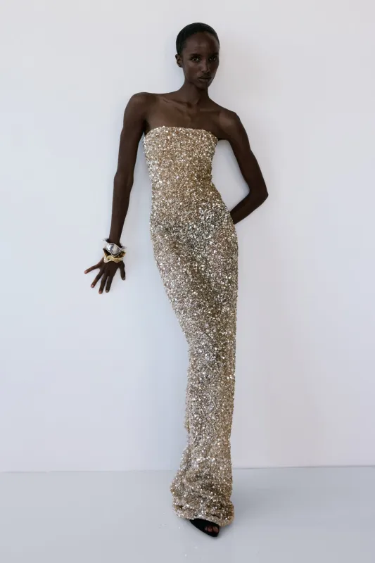 ISIS STRAPLESS IN NOVA ROMA sold by The New Arrivals Ilkyaz Ozel