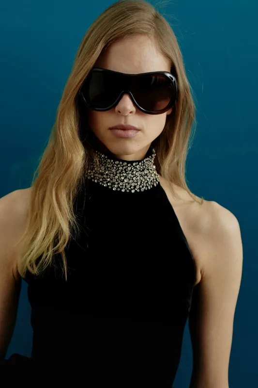 HEMINGWAY PEPLUM TOP IN IMPÉRIAL NOIR sold by The New Arrivals Ilkyaz Ozel