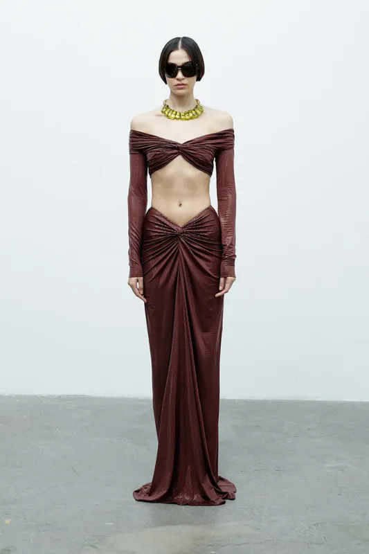 JASMINE SKIRT IN BITTER NEGRONI made by The New Arrivals Ilkyaz Ozel