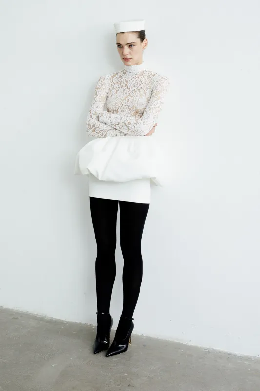 CATROUX MINI PEPLUM DRESS IN CHANTILLY LACE sold by The New Arrivals Ilkyaz Ozel