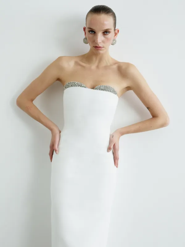 NOÉLIE STRAPLESS IN SILVER BELLINI made by The New Arrivals Ilkyaz Ozel