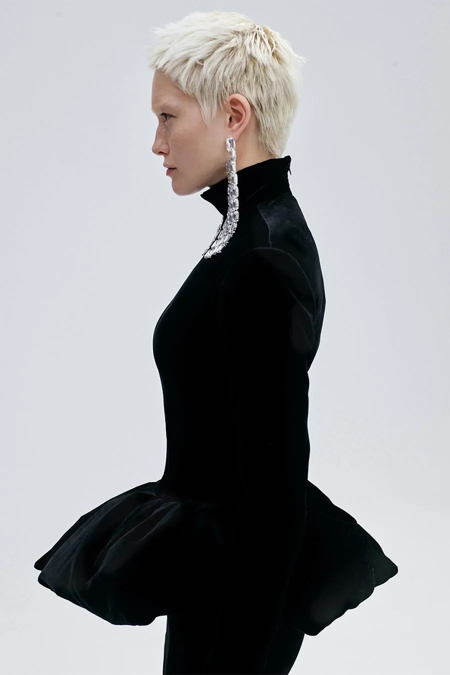 CATROUX MINI PEPLUM DRESS IN IMPÉRIAL NOIR sold by The New Arrivals Ilkyaz Ozel product image thumbnail 2