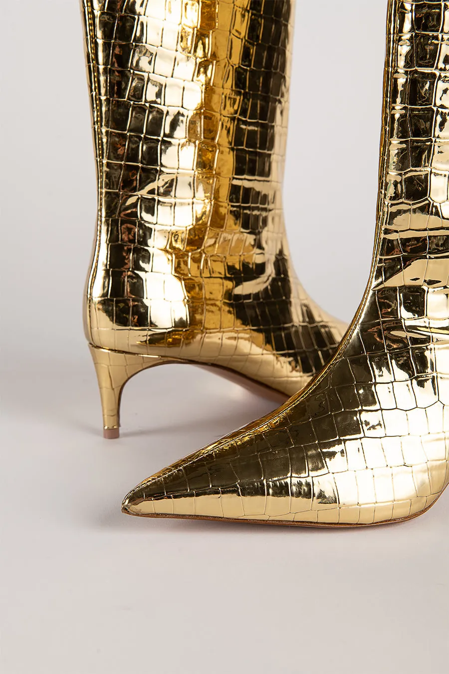 JACE BOOTS IN GOLDEN CROCO sold by The New Arrivals Ilkyaz Ozel product image thumbnail 2