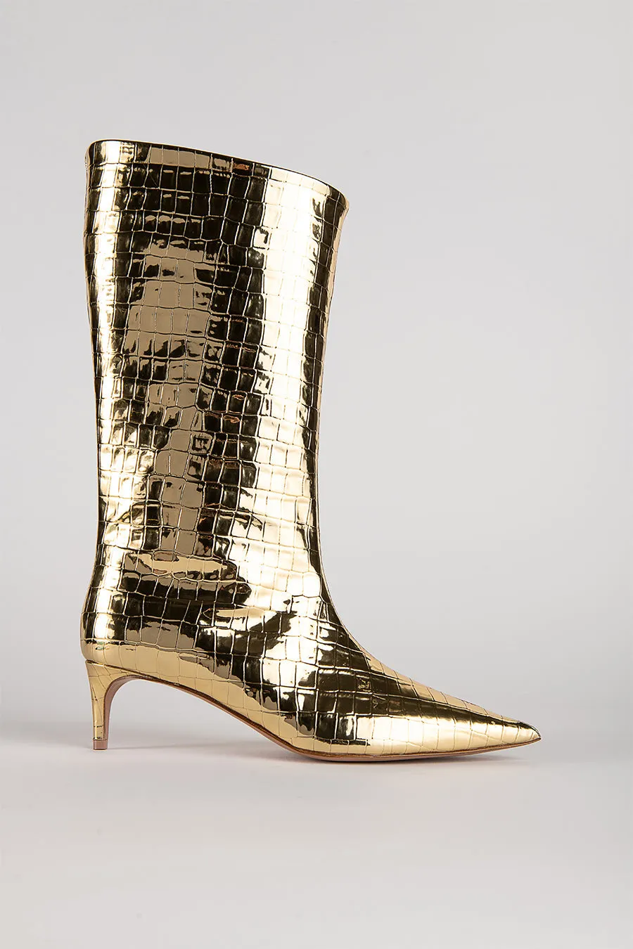 JACE BOOTS IN GOLDEN CROCO sold by The New Arrivals Ilkyaz Ozel