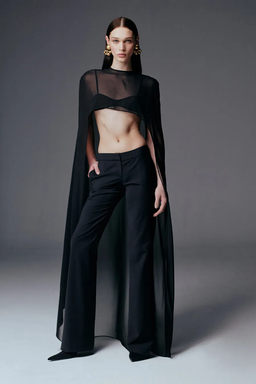 VIVI CAPE IN BLACK MIST sold by The New Arrivals Ilkyaz Ozel product image thumbnail 3