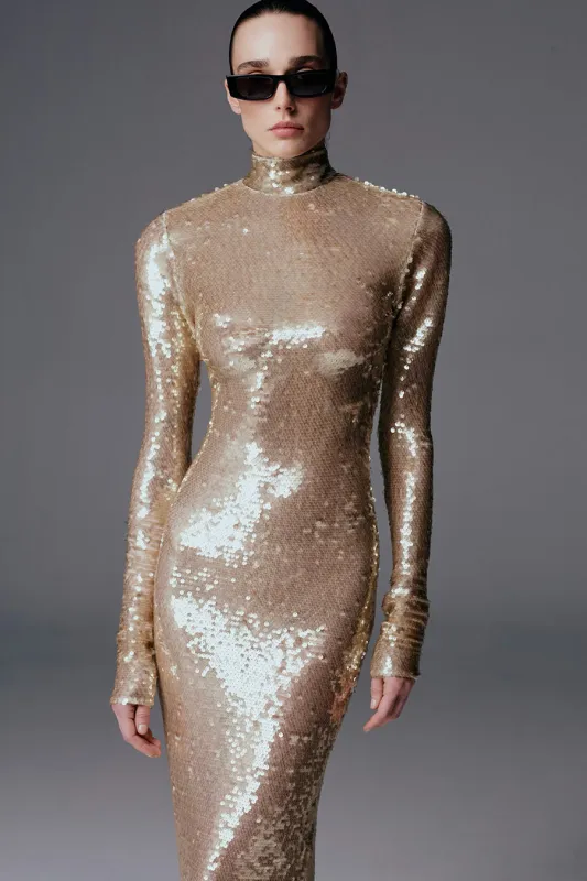 CATROUX DRESS IN MEDITERRANEAN SAND made by The New Arrivals Ilkyaz Ozel