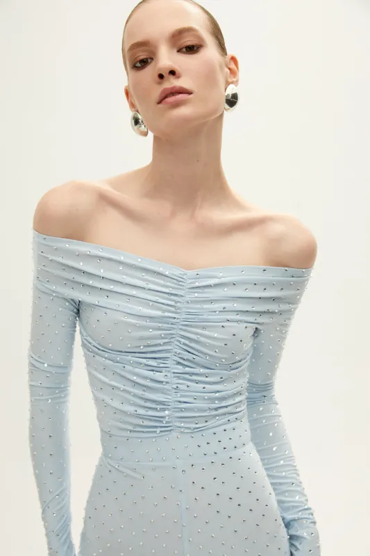 BARBARA JUMPSUIT IN L'AQUA BRILLANT made by The New Arrivals Ilkyaz Ozel