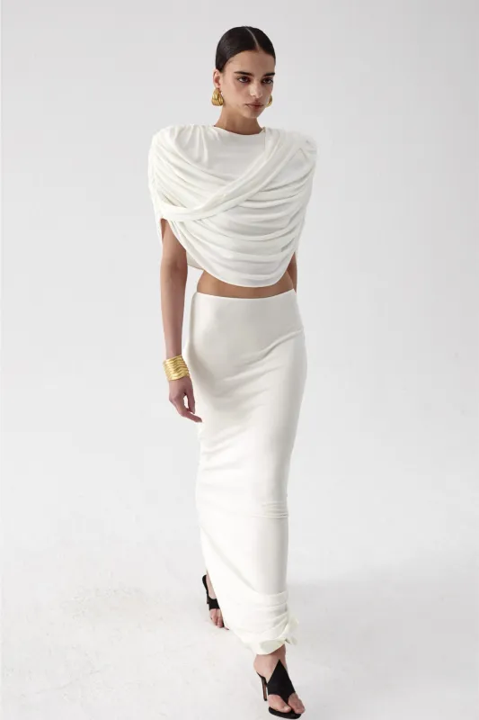 ZADA SKIRT IN MARBLE WHITE made by The New Arrivals Ilkyaz Ozel