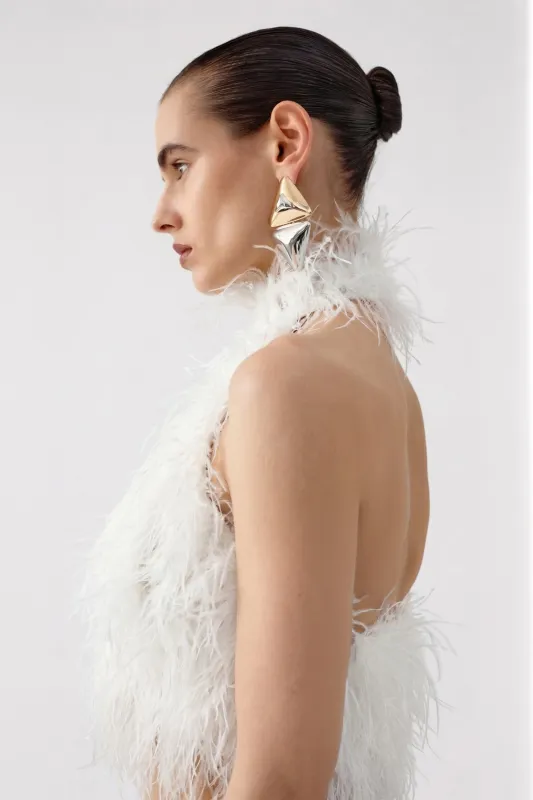 JAZZY TOP IN WHITE MUSTANG made by The New Arrivals Ilkyaz Ozel