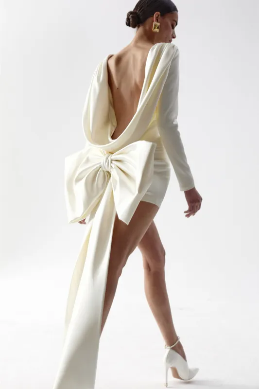 ISTHAR MINI BOW DRESS IN LOKUM made by The New Arrivals Ilkyaz Ozel
