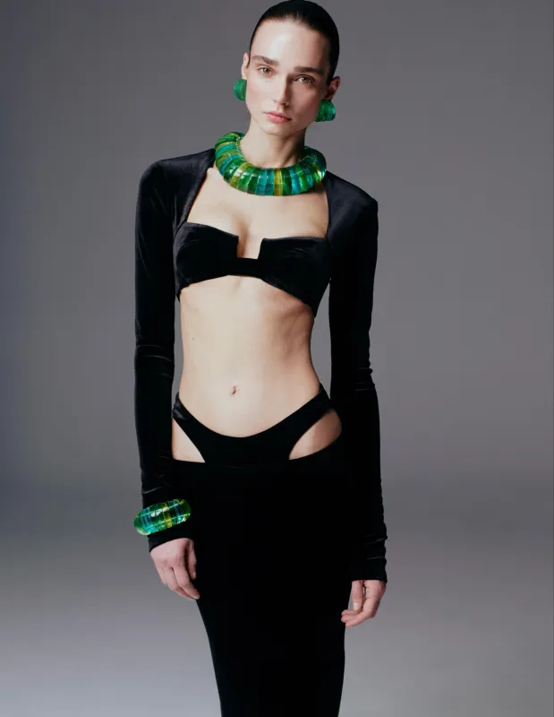 DIA TOP IN PANTHERE NOIRE made by The New Arrivals Ilkyaz Ozel